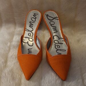 Sam Edelman Vibrant Orange  Pointed Mules.  Size 9M.
